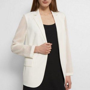 🥰 NWT Theory virgin wool blazer with sheer sleeves